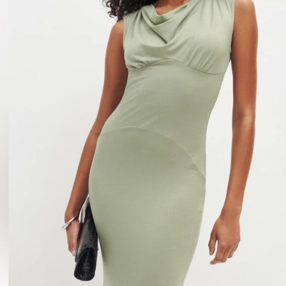 Reformation Seona Sage Artichoke Backless Maxi Dress Large NWT - Picture 3 of 10